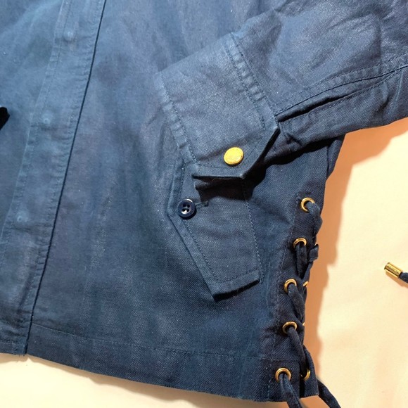 Lauren Ralph Lauren Linen Blend Hooded Canvas Jacket - Picture 3 of 7